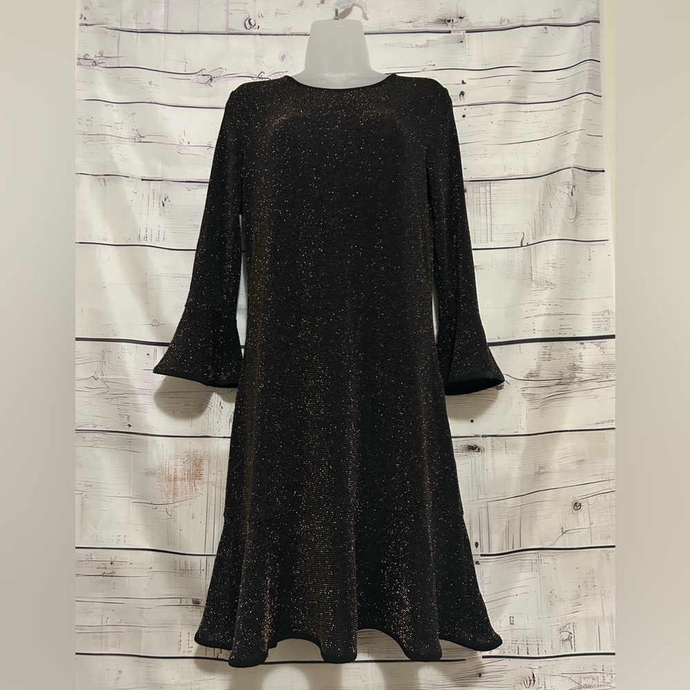 MICHAEL Michael Kors | Women's Black and Gold Metallic Dress Size Small S